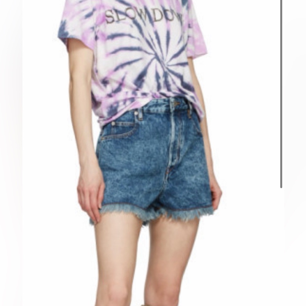 Isabel Marant Etoile Size 40 (8) • Lesiasr Fringe Denim Shorts Blue High Rise.
